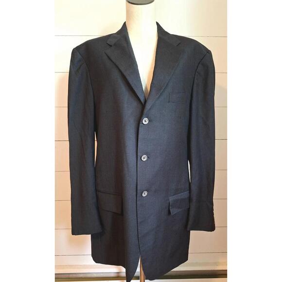 Ralph Lauren Blue Label Extra Fine Virgin Wool Italian Blazer 42L-W36 3 Button
